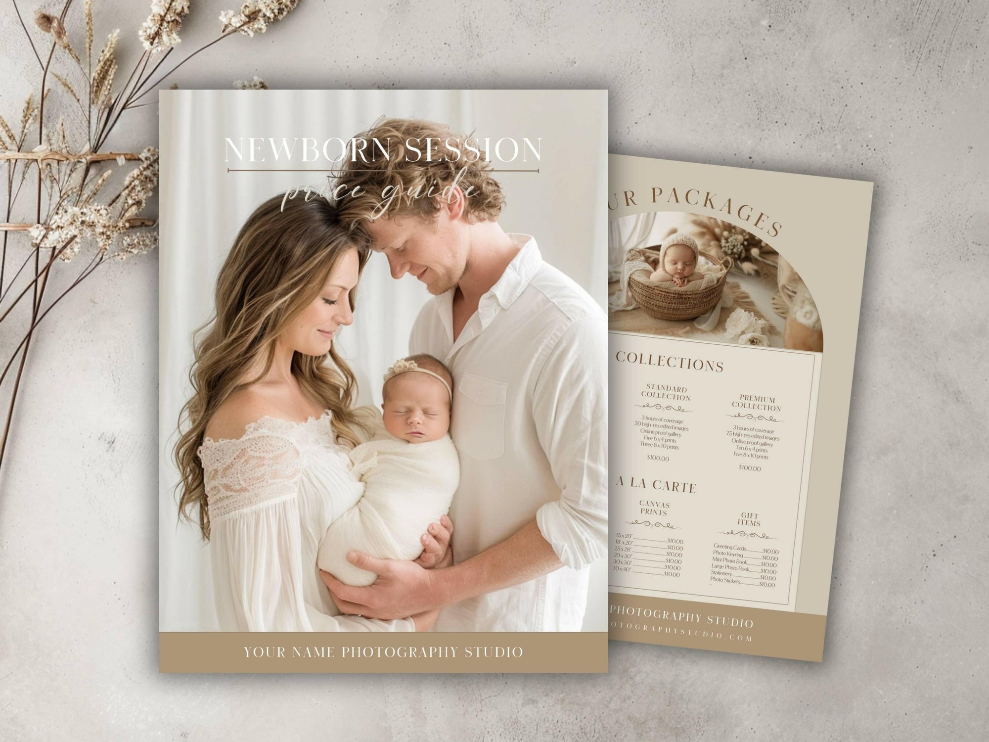 Newborn Pricing Guide for Canva - 2 Pages - Design 2