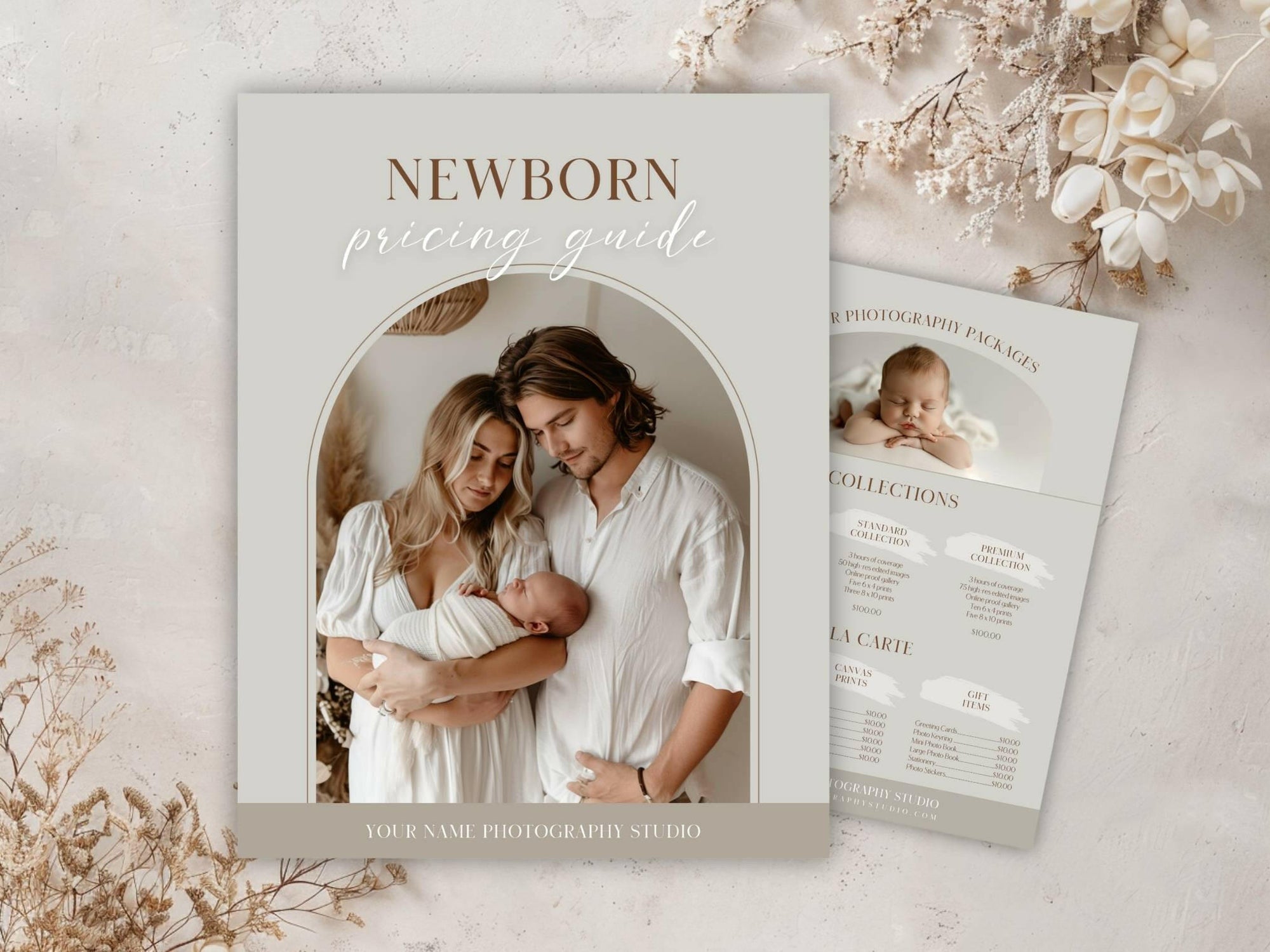 Newborn Pricing Guide for Canva - 2 Pages - Design 1