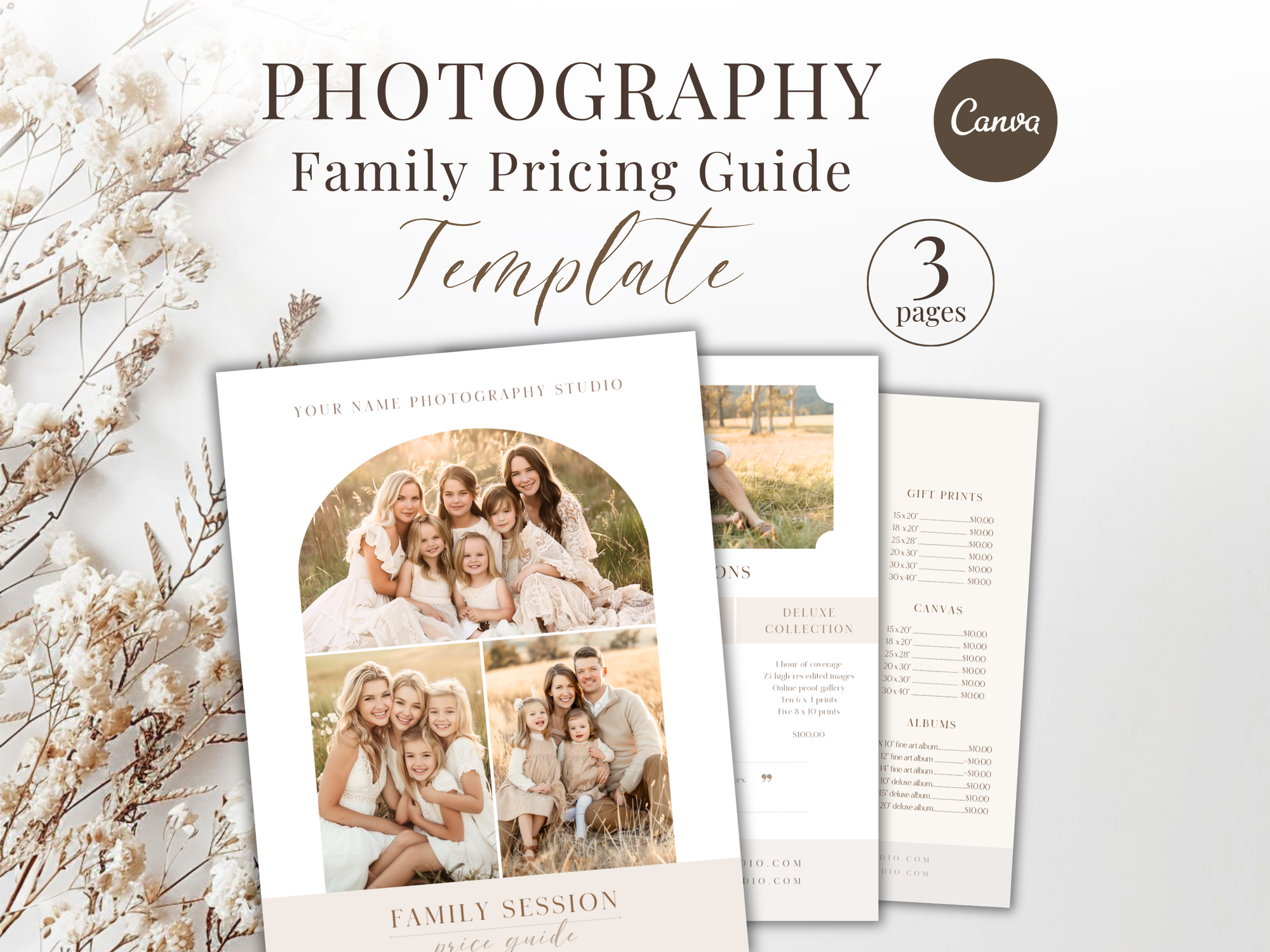 Family Pricing Guide for Canva - 3 Pages - Design 1