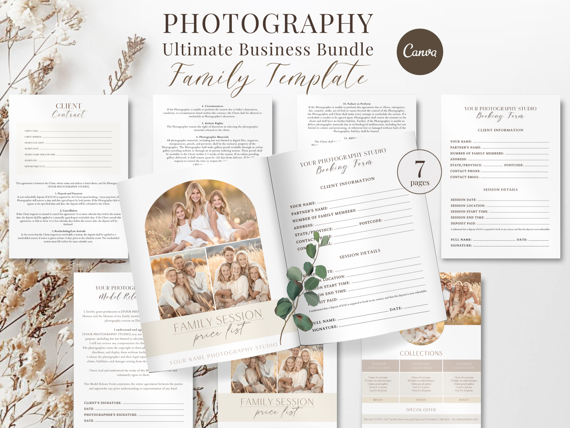 Ultimate Family Photography Template Pack - 7 Pages - Design 2