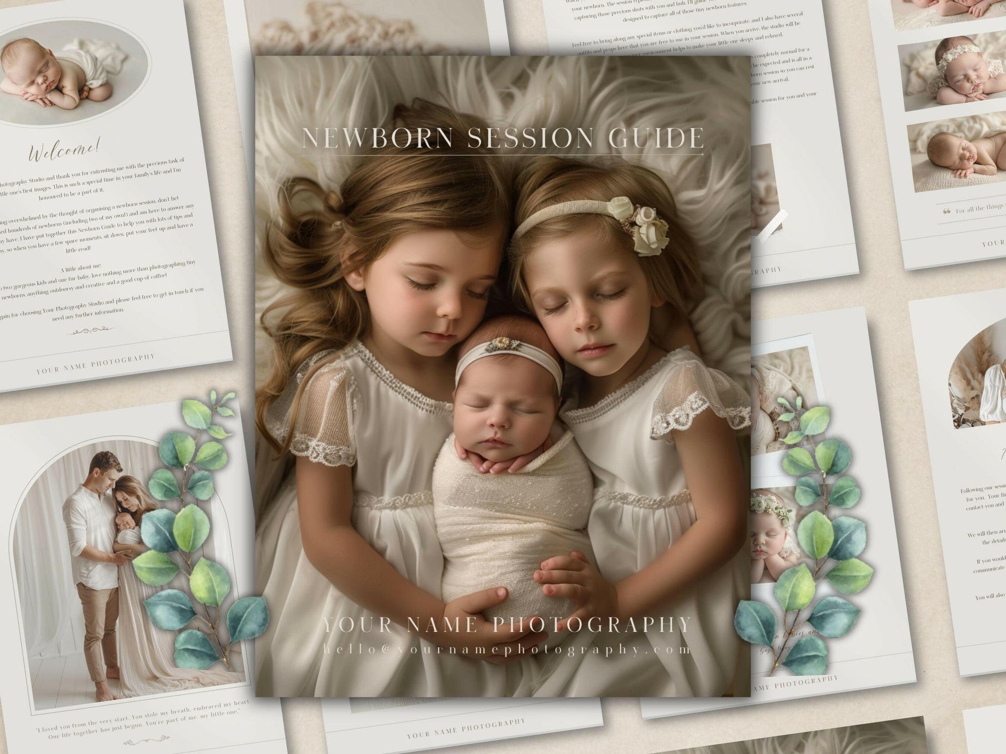 Newborn Session Guide for Canva - 10 Pages - Design 1