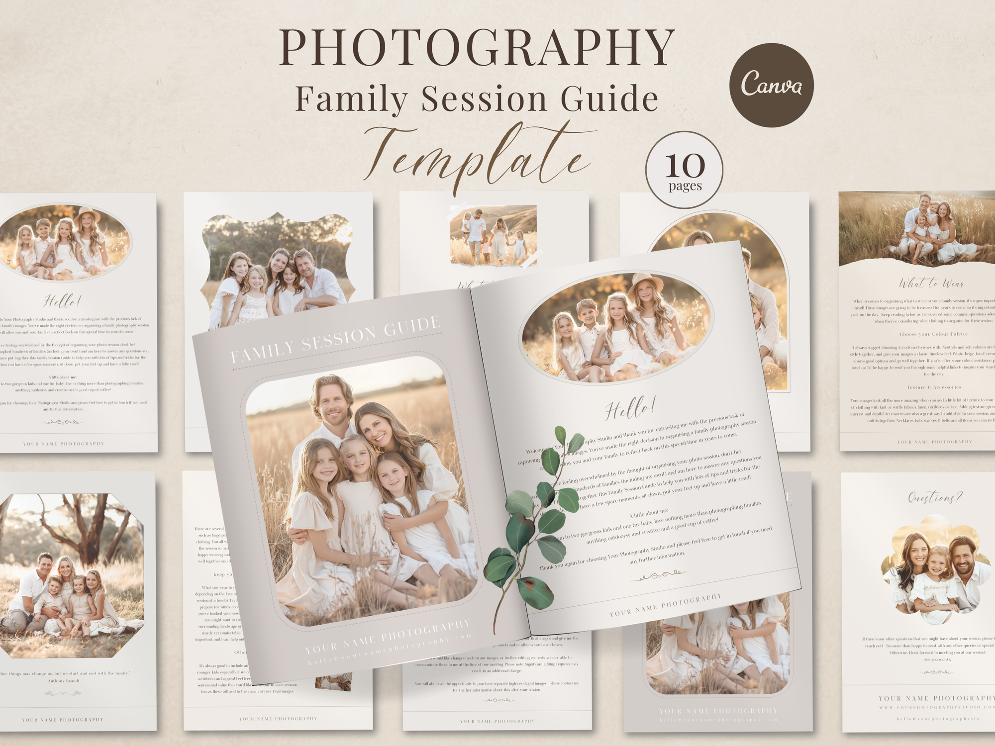 Family Session Guide for Canva - 10 Pages - Design 1