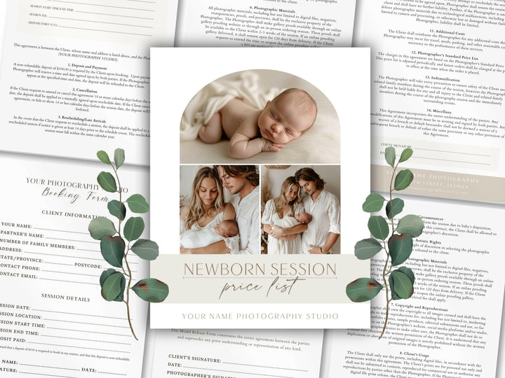 Ultimate Newborn Photography Template Pack - 7 Pages - Design 2