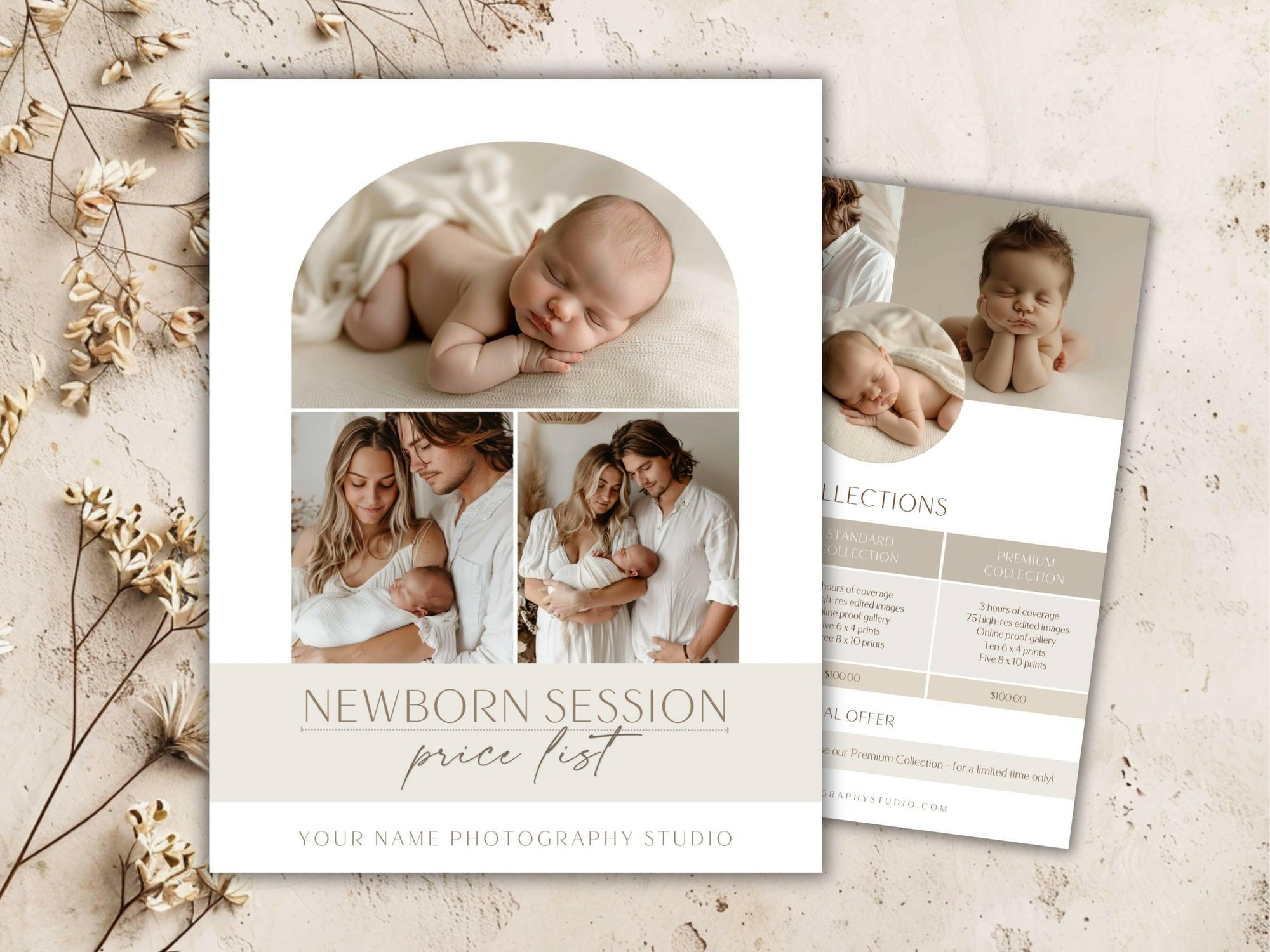 Newborn Pricing Guide for Canva - 2 Pages - Design 3