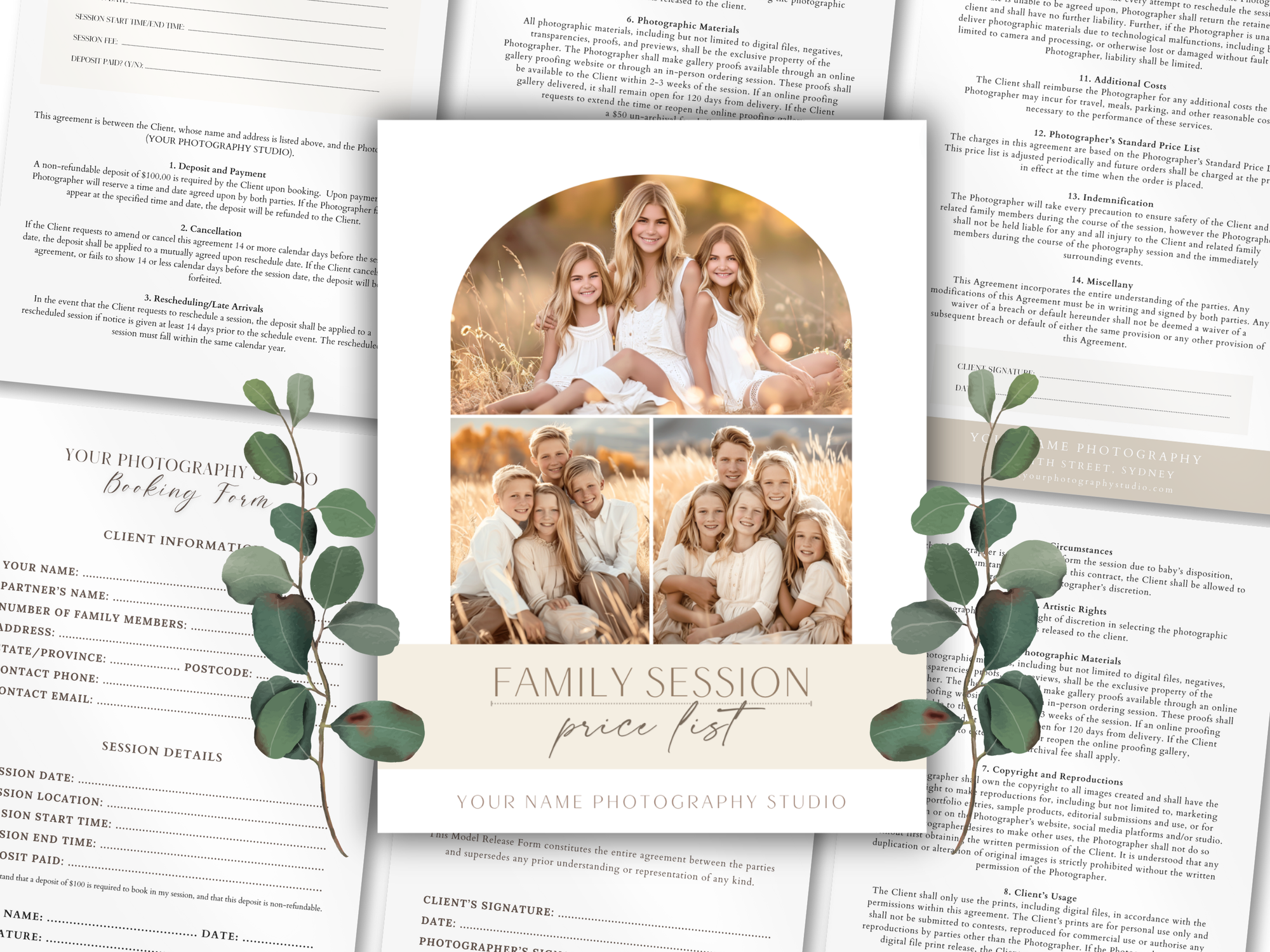 Ultimate Family Photography Template Pack - 7 Pages - Design 2