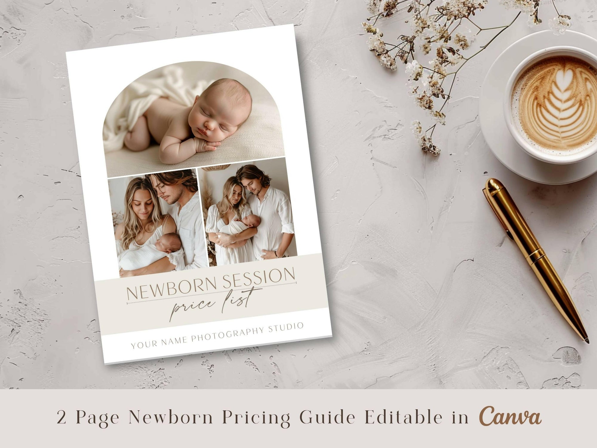 Newborn Pricing Guide for Canva - 2 Pages - Design 3