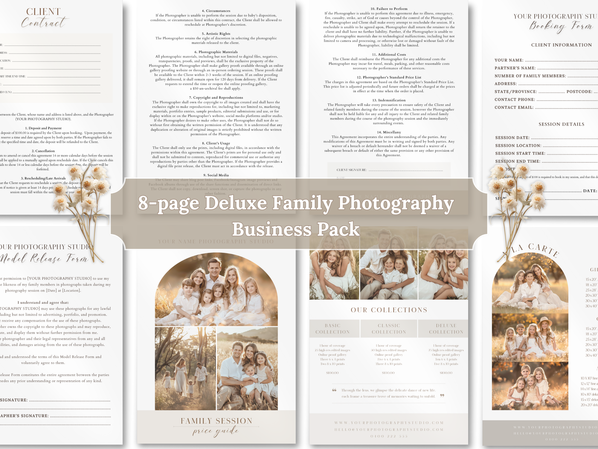 Deluxe Family Photography Template Pack - 8 Pages - Design 2