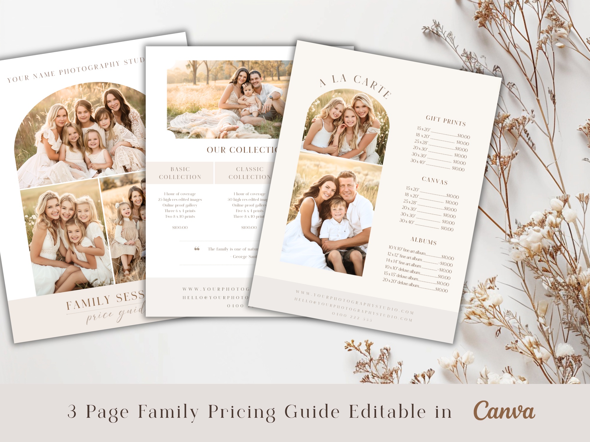 Family Pricing Guide for Canva - 3 Pages - Design 1