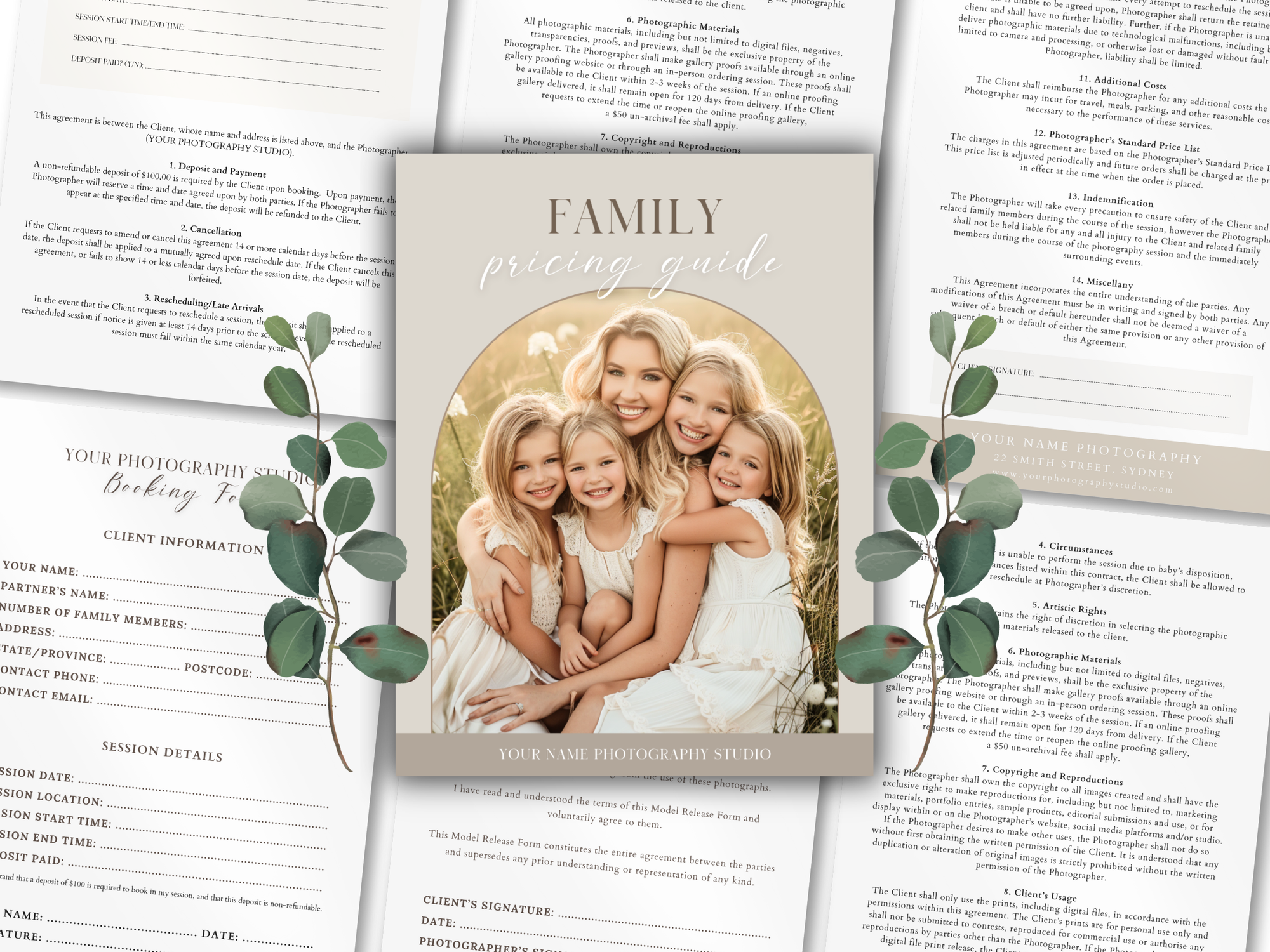 Ultimate Family Photography Template Pack - 7 Pages - Design 1