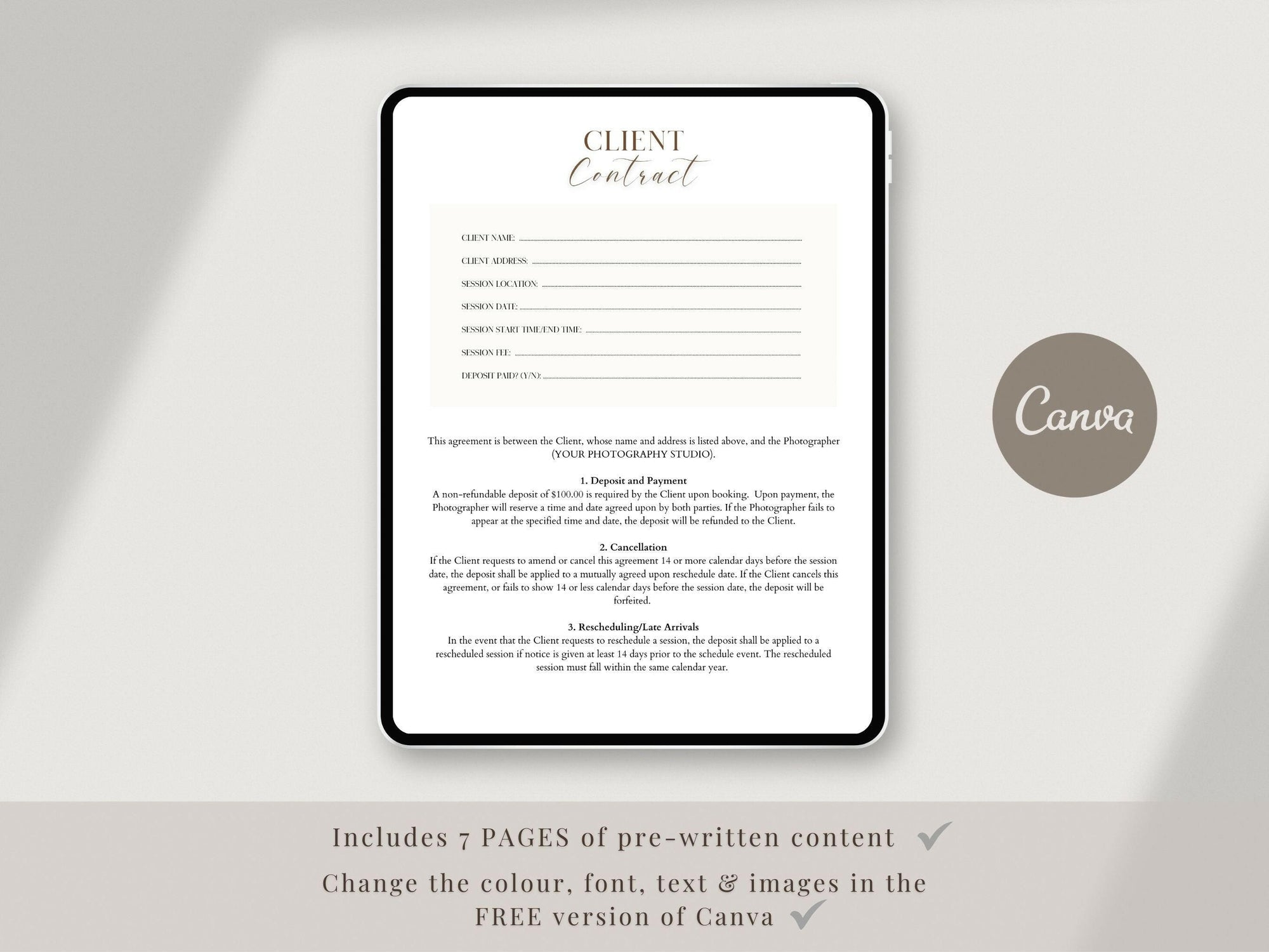 Ultimate Newborn Photography Template Pack - 7 Pages - Design 1