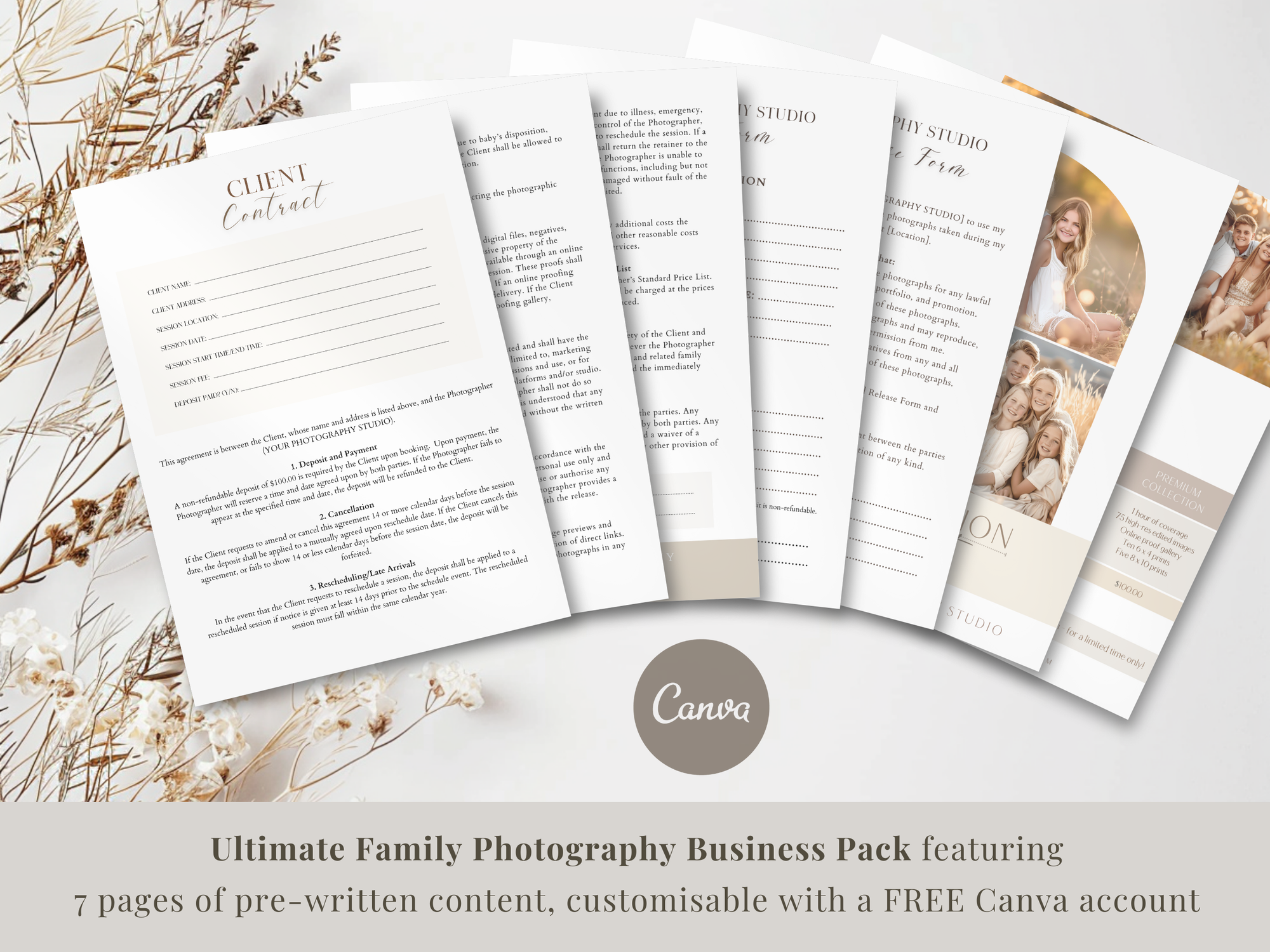 Ultimate Family Photography Template Pack - 7 Pages - Design 2