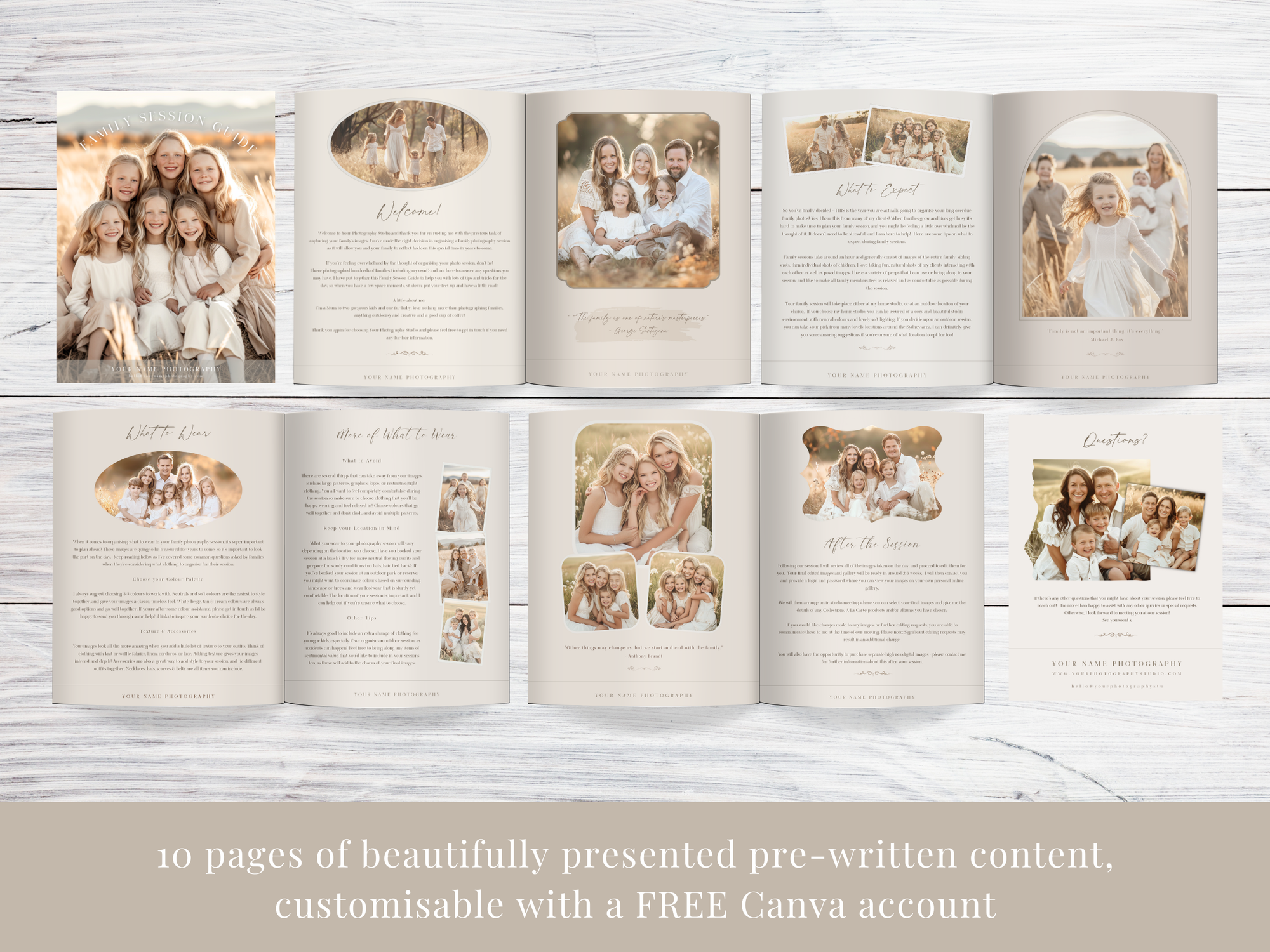 Family Session Guide for Canva - 10 Pages - Design 2