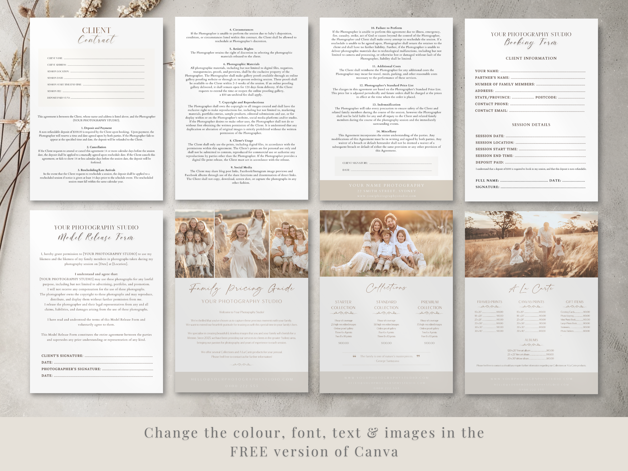 Deluxe Family Photography Template Pack - 8 Pages - Design 1