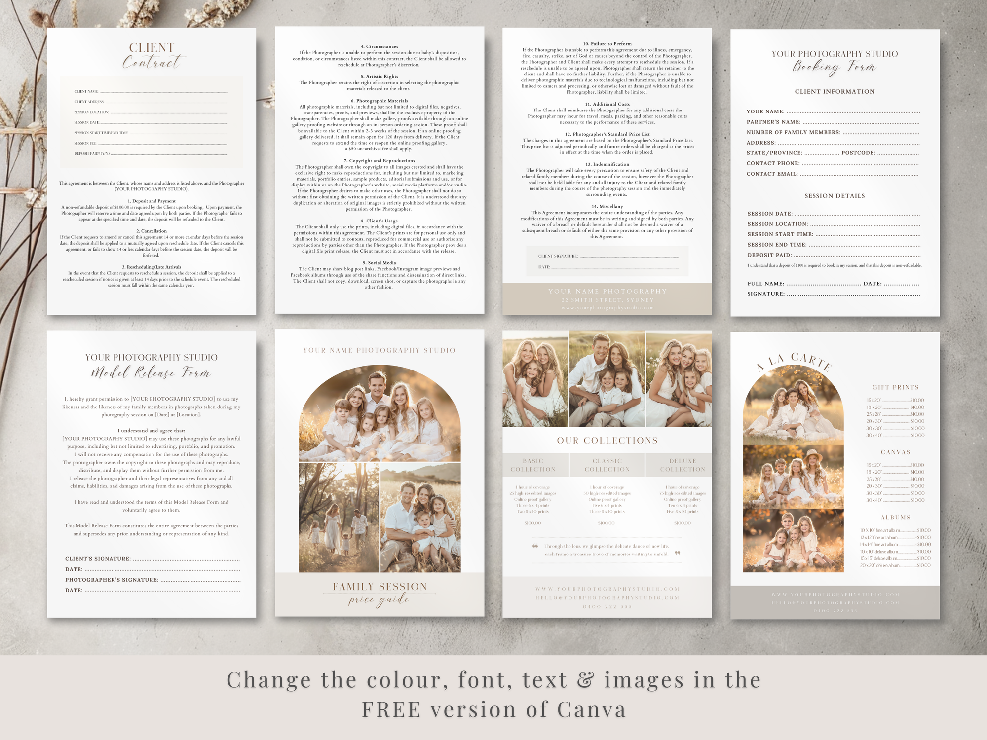 Deluxe Family Photography Template Pack - 8 Pages - Design 2