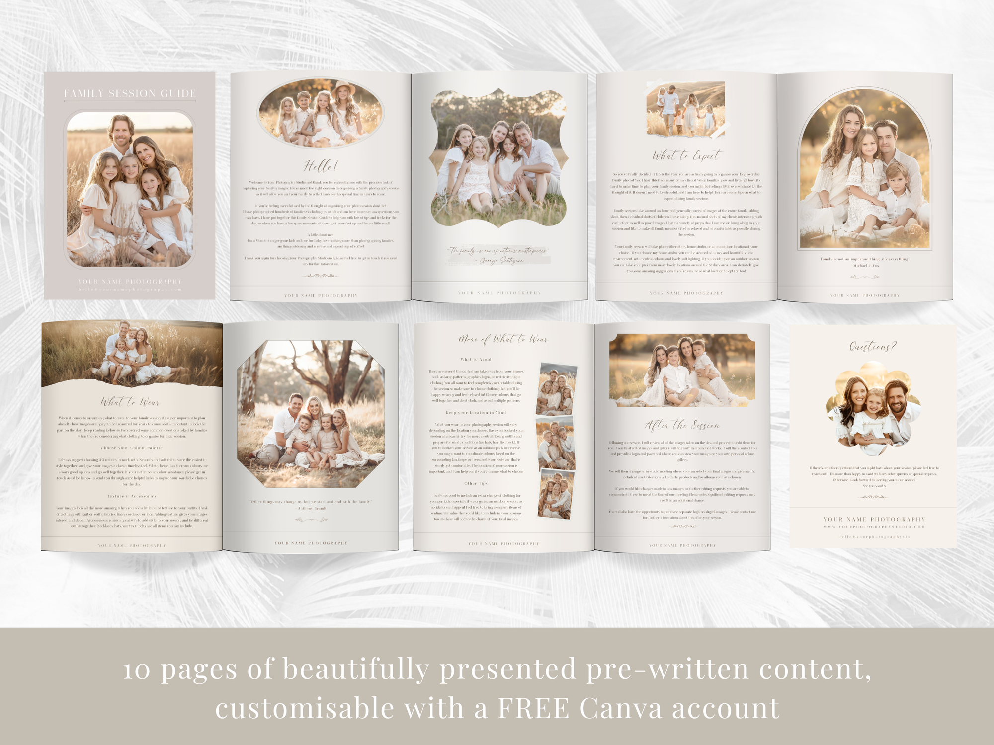 Family Session Guide for Canva - 10 Pages - Design 1