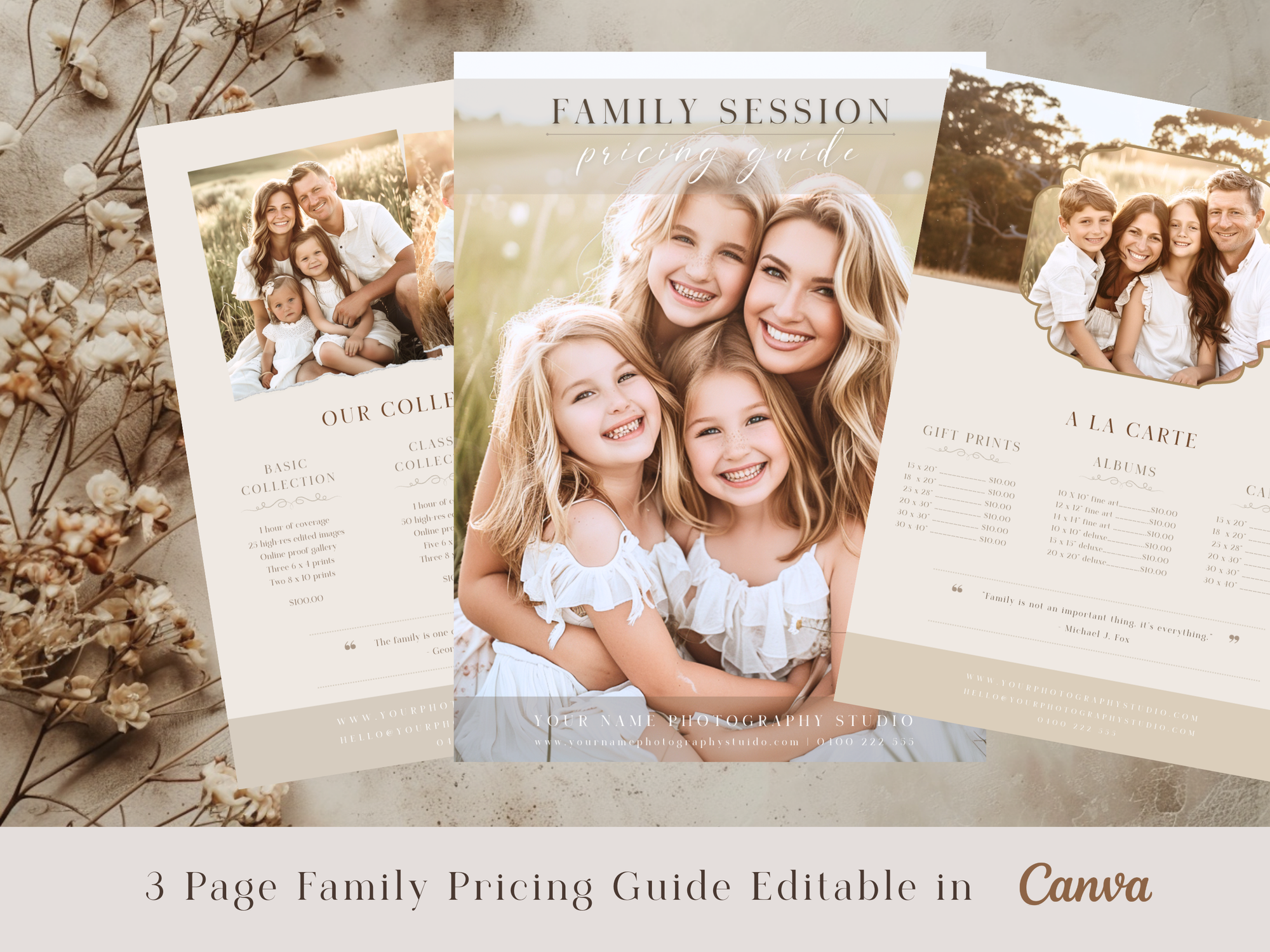 Family Pricing Guide for Canva - 3 Pages - Design 2