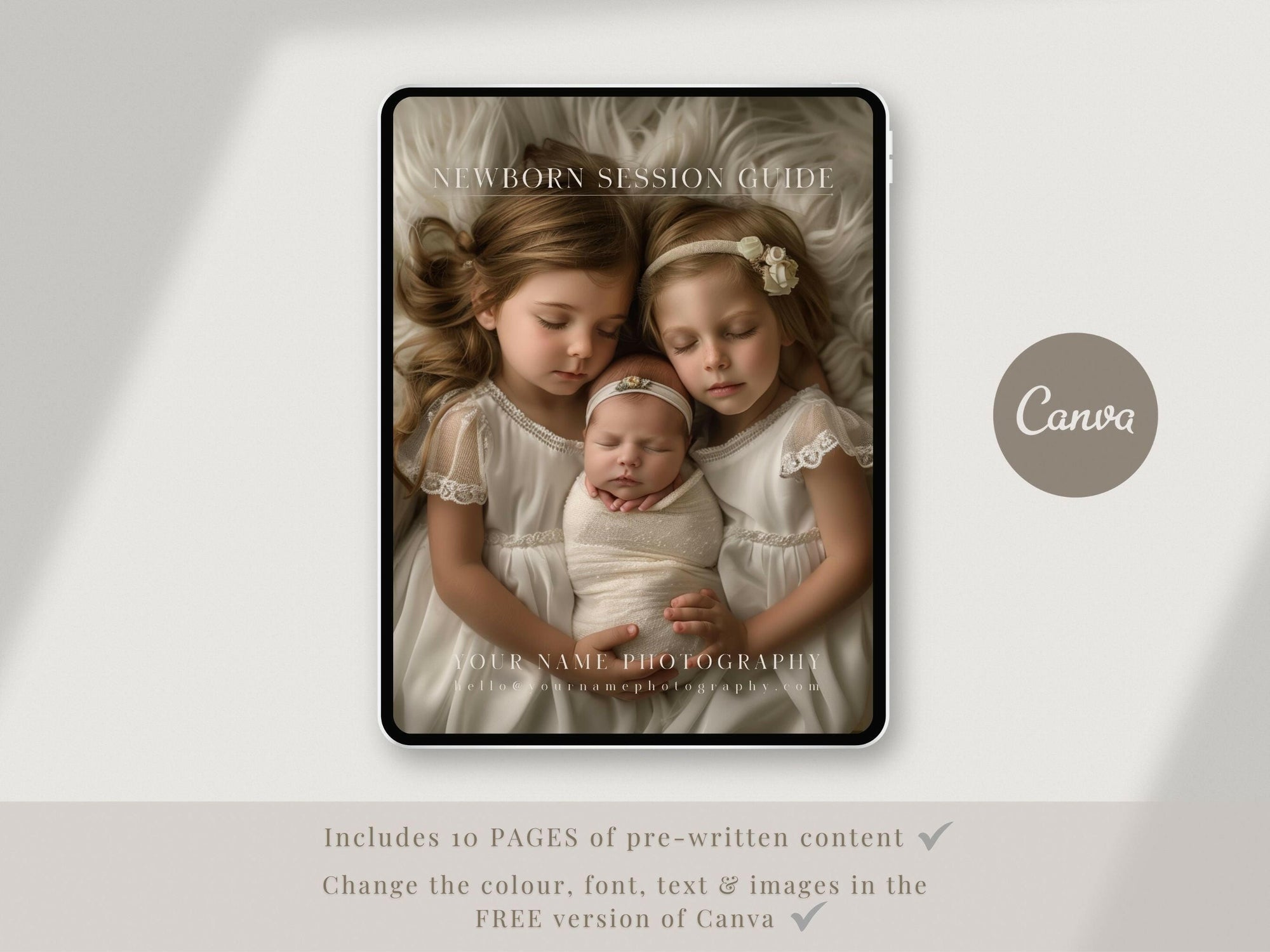 Newborn Session Guide for Canva - 10 Pages - Design 1