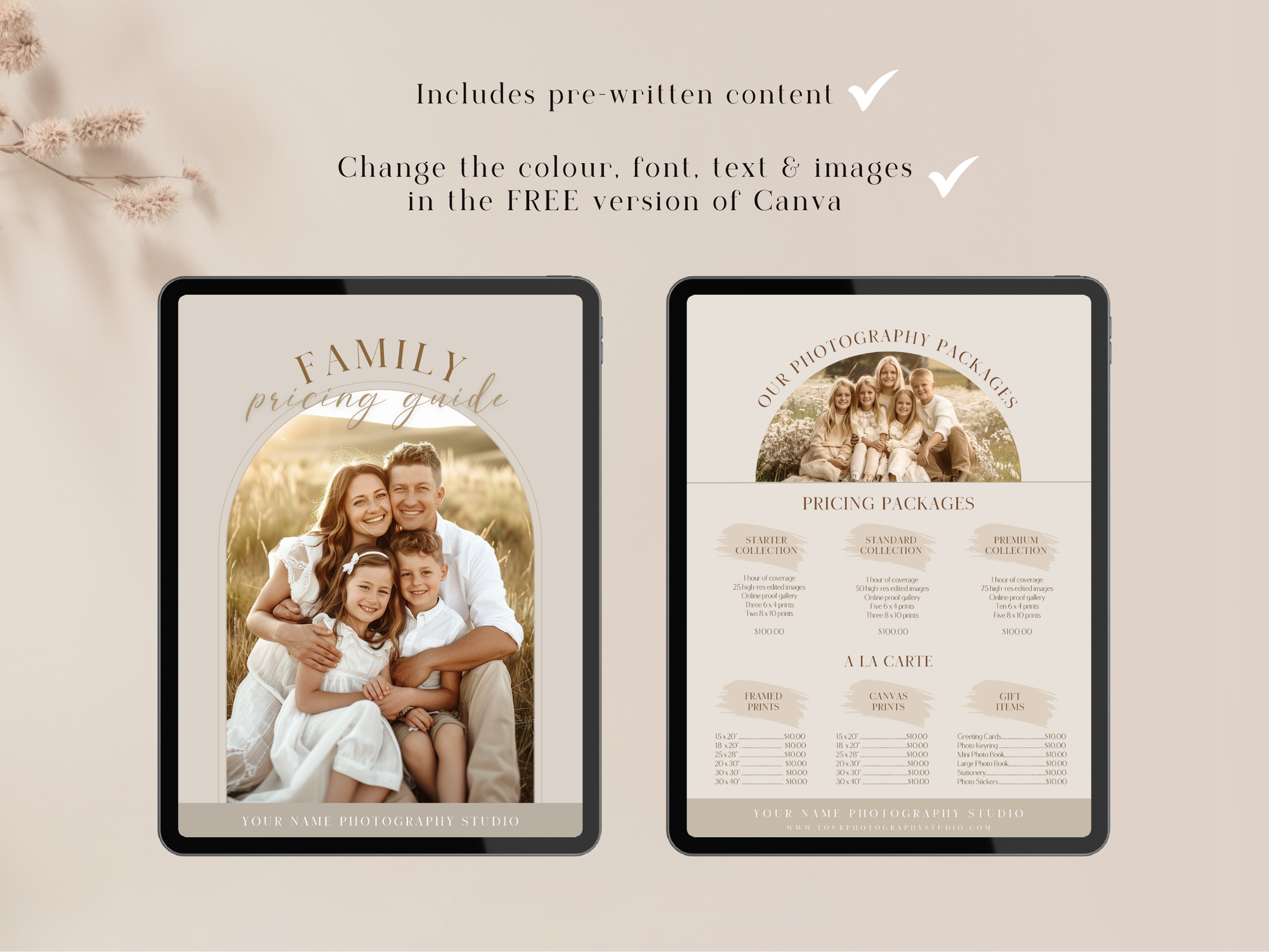 Family Pricing Guide for Canva - 2 Pages - Design 1