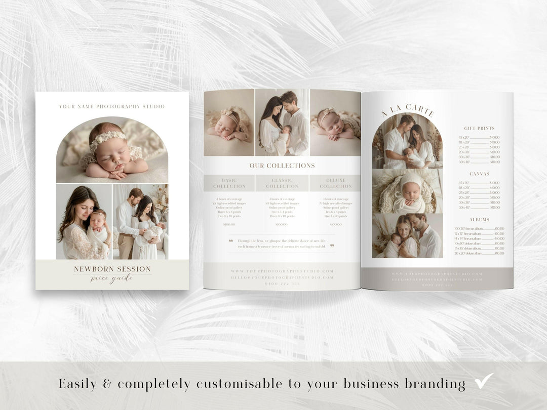 Newborn Pricing Guide for Canva - 3 Pages - Design 1