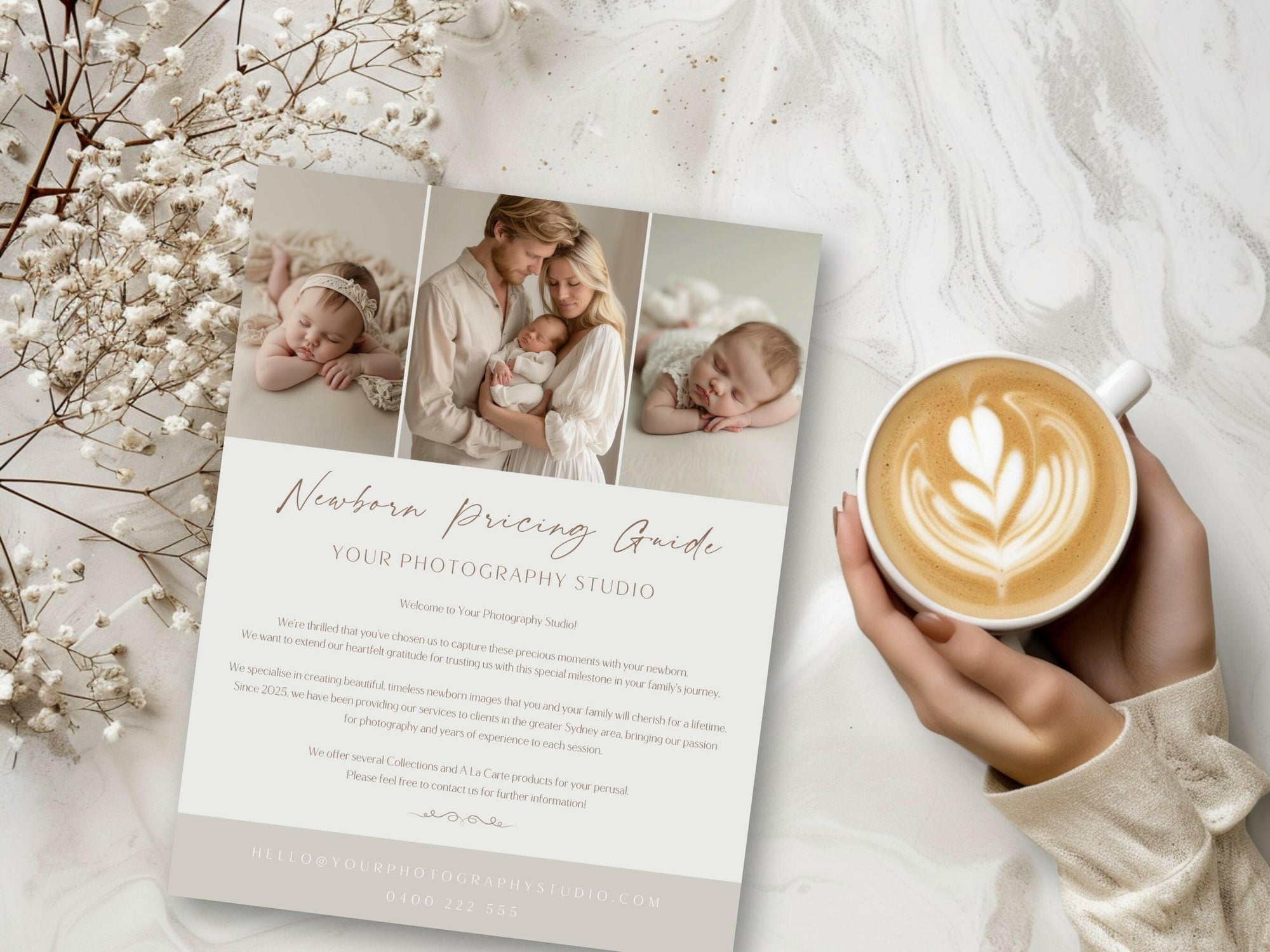 Newborn Pricing Guide for Canva - 3 Pages - Design 4