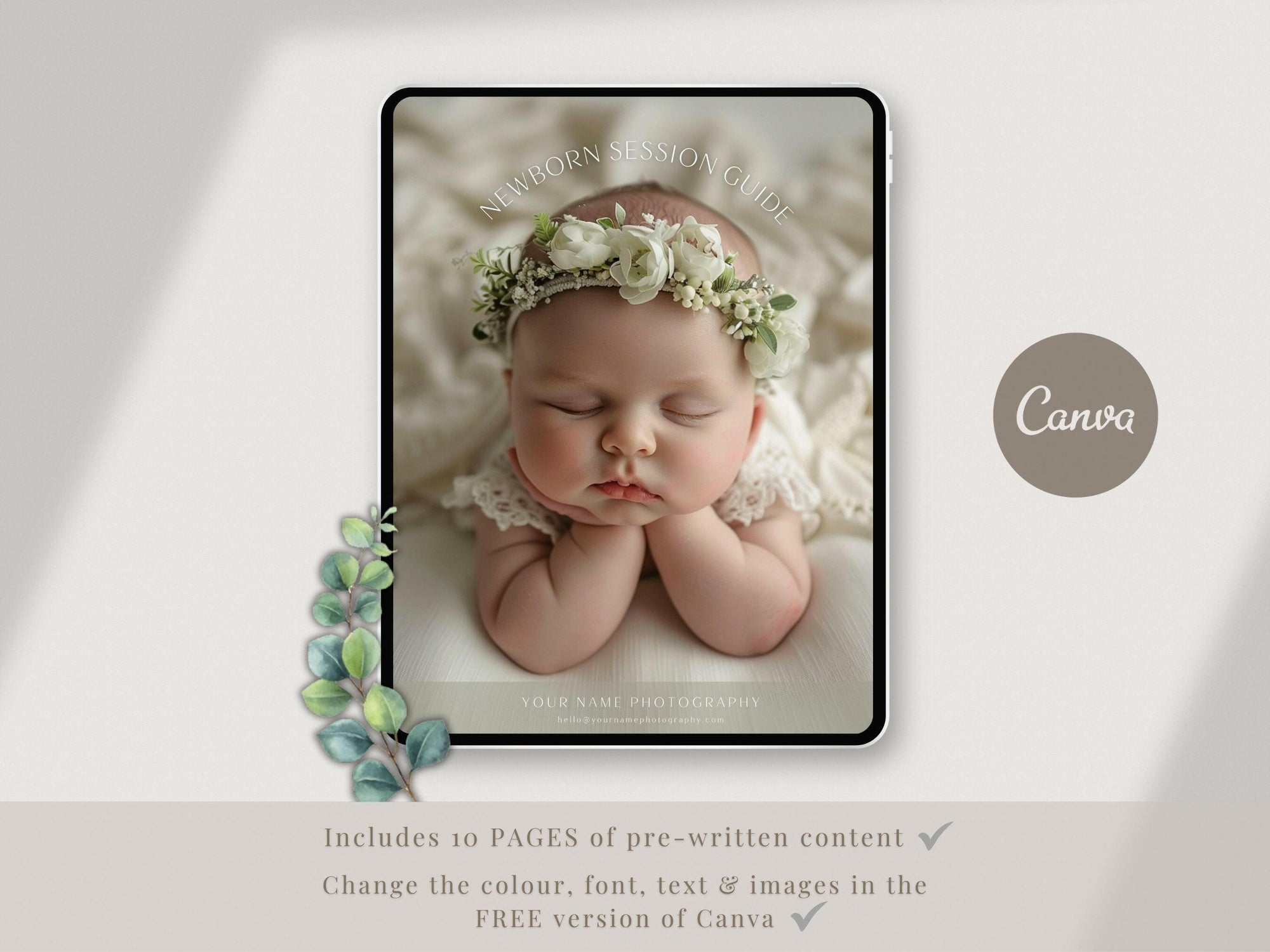 Newborn Session Guide for Canva - 10 Pages - Design 2