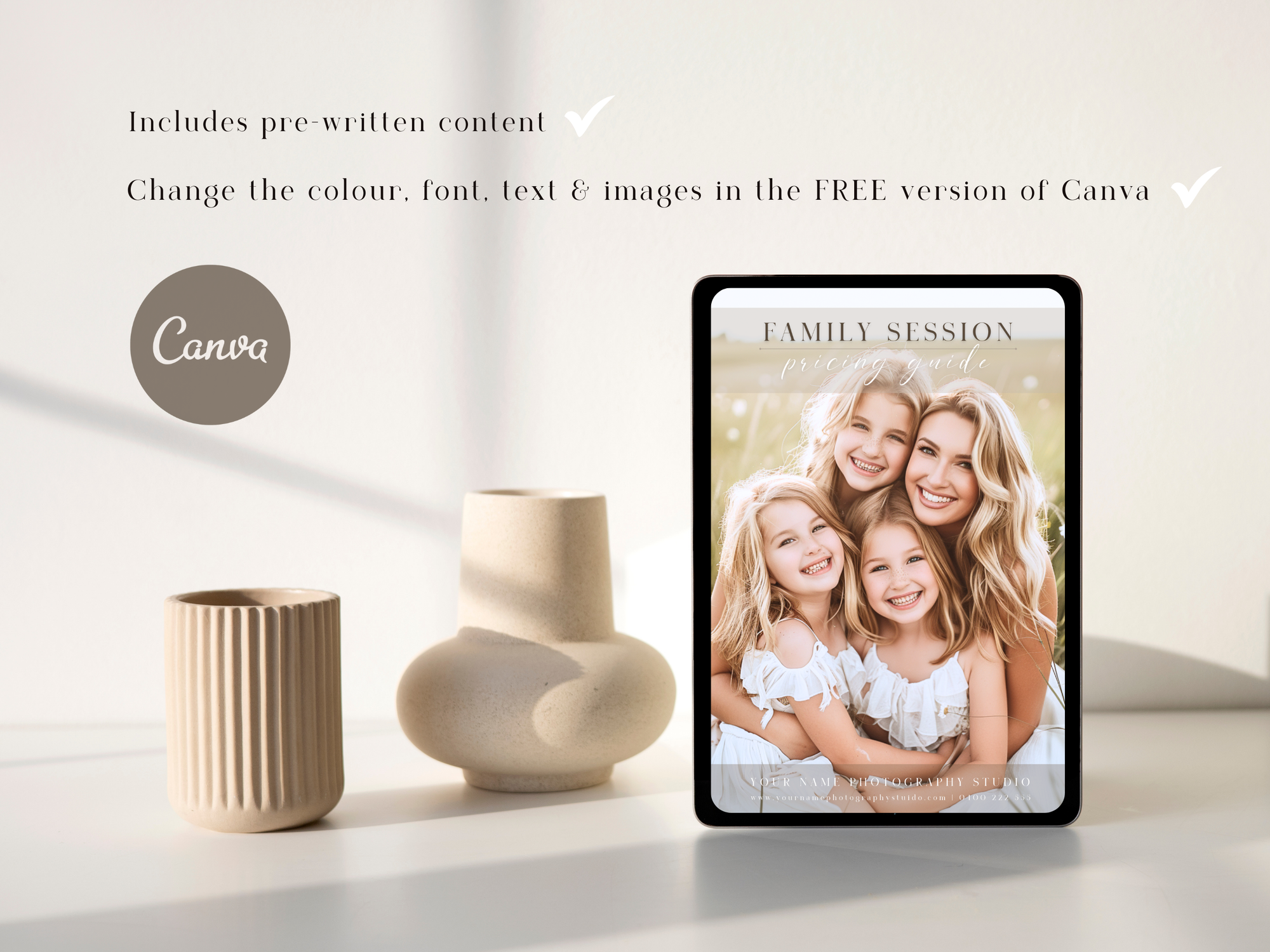 Family Pricing Guide for Canva - 3 Pages - Design 2