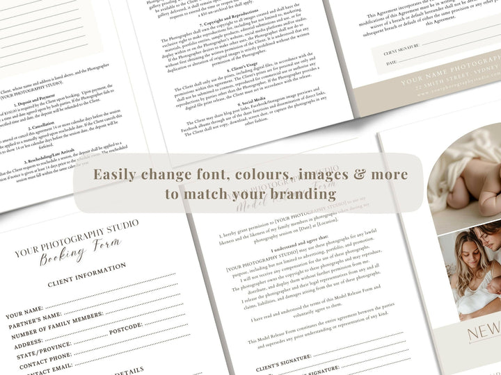 Ultimate Newborn Photography Template Pack - 7 Pages - Design 2