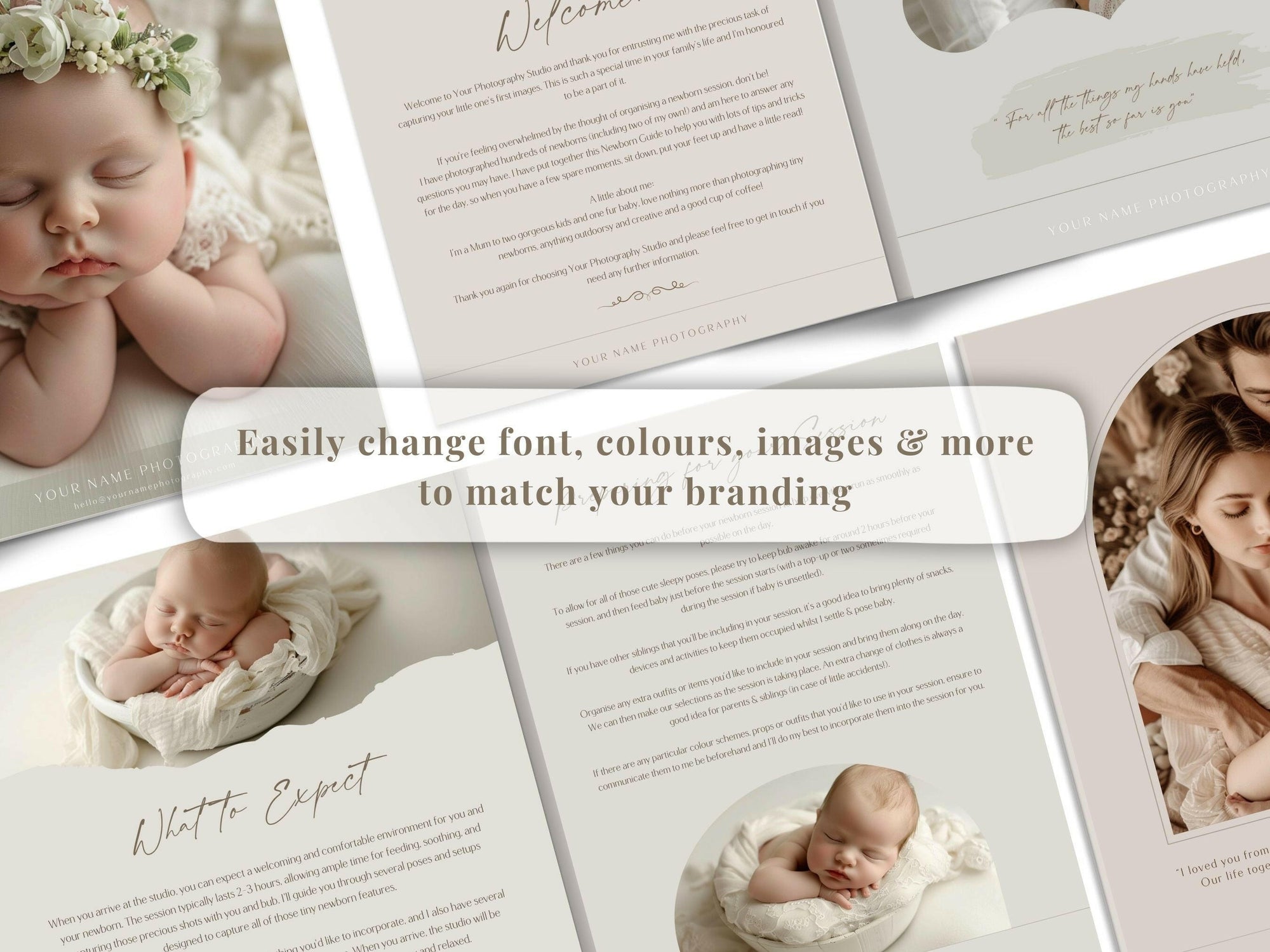 Newborn Session Guide for Canva - 10 Pages - Design 2