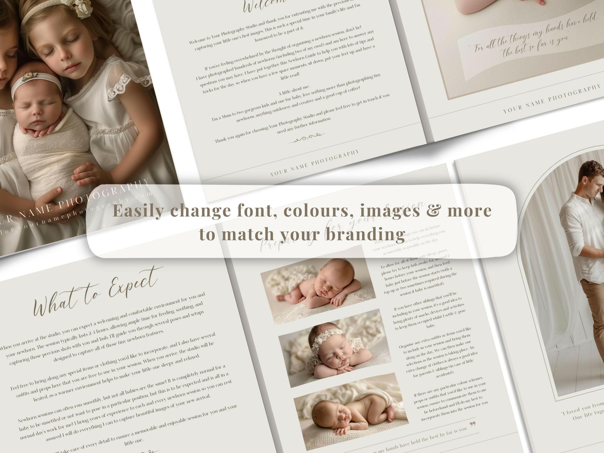 Newborn Session Guide for Canva - 10 Pages - Design 1