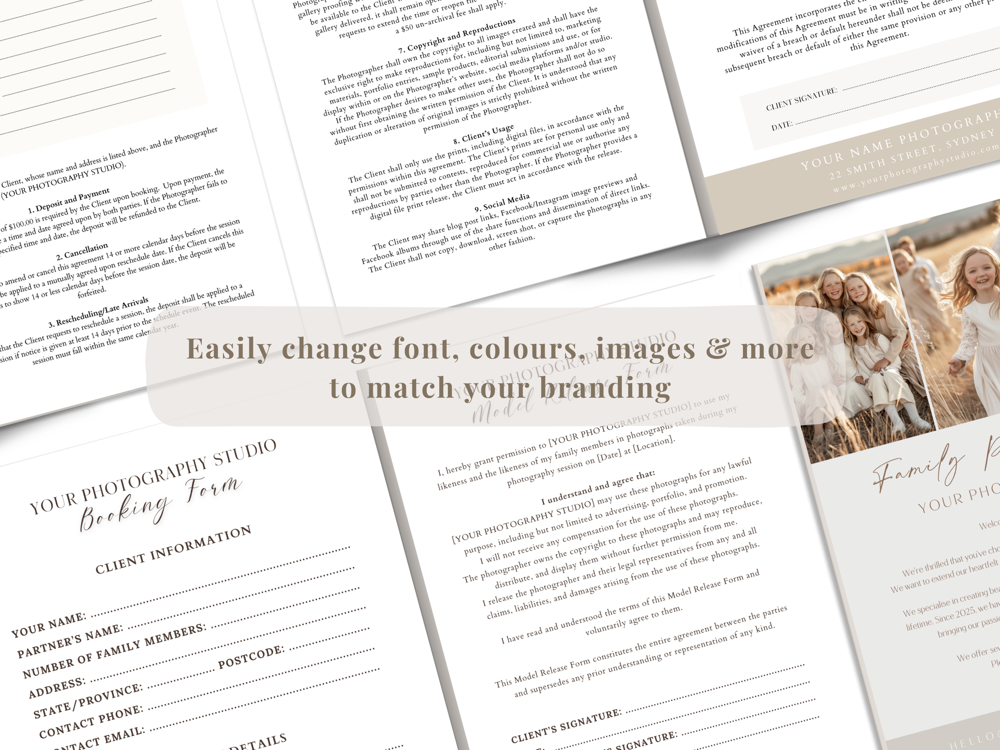 Deluxe Family Photography Template Pack - 8 Pages - Design 1