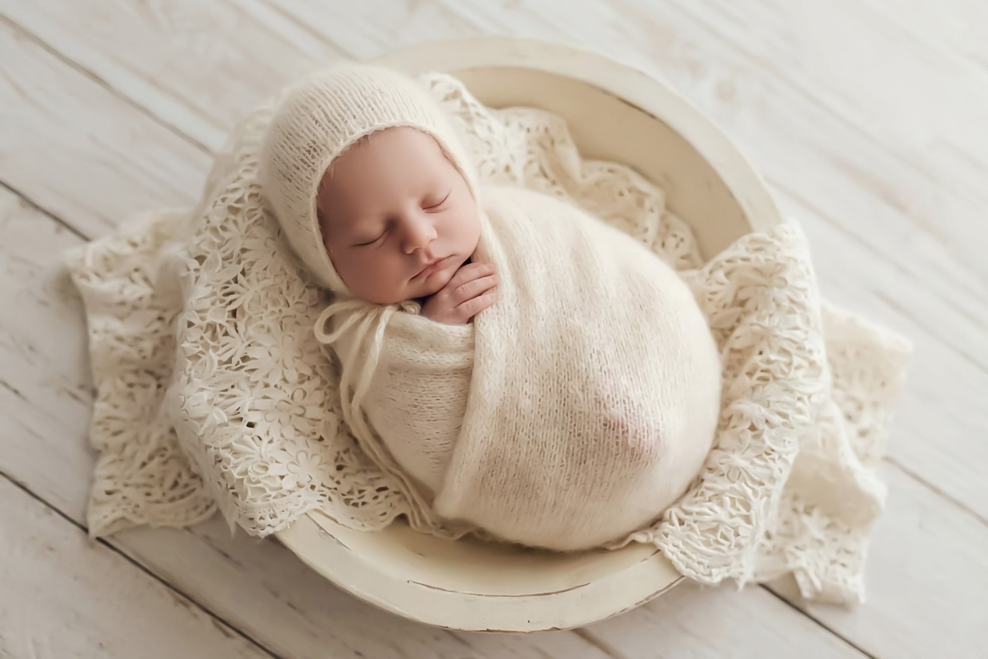 Angora Knitted Bonnets