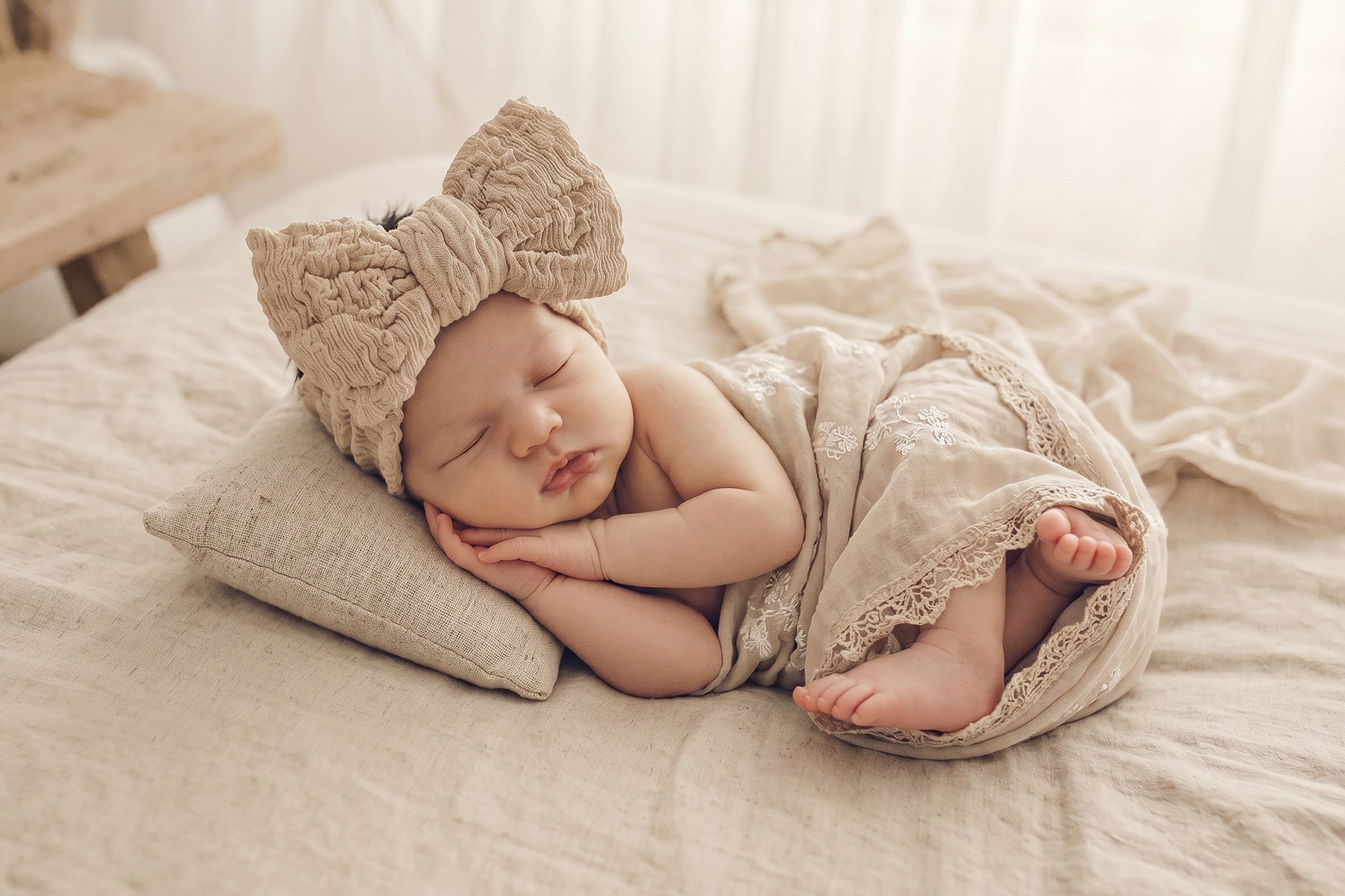 Crinkled Oversized Bow Headband