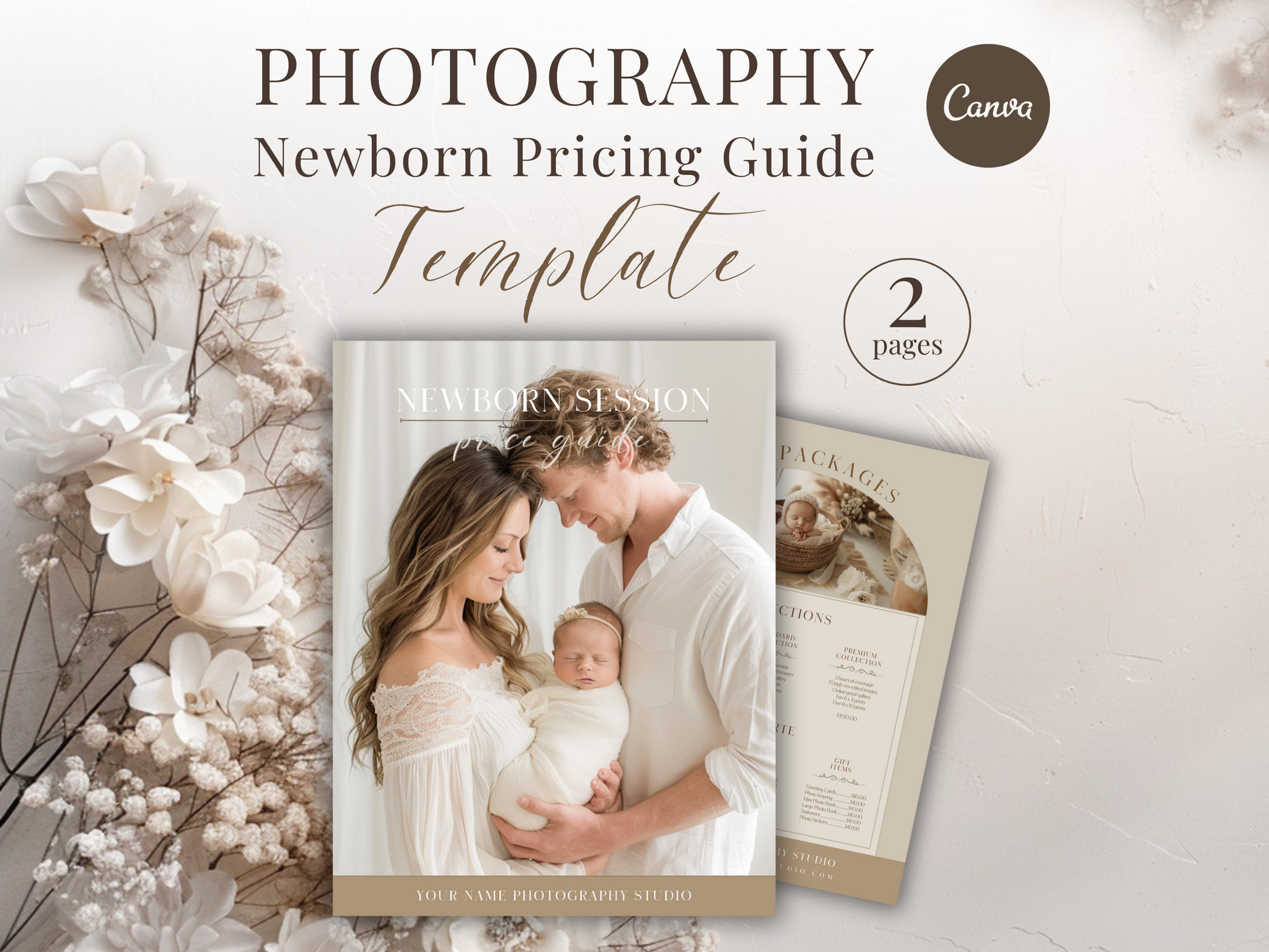 Newborn Pricing Guide for Canva - 2 Pages - Design 2