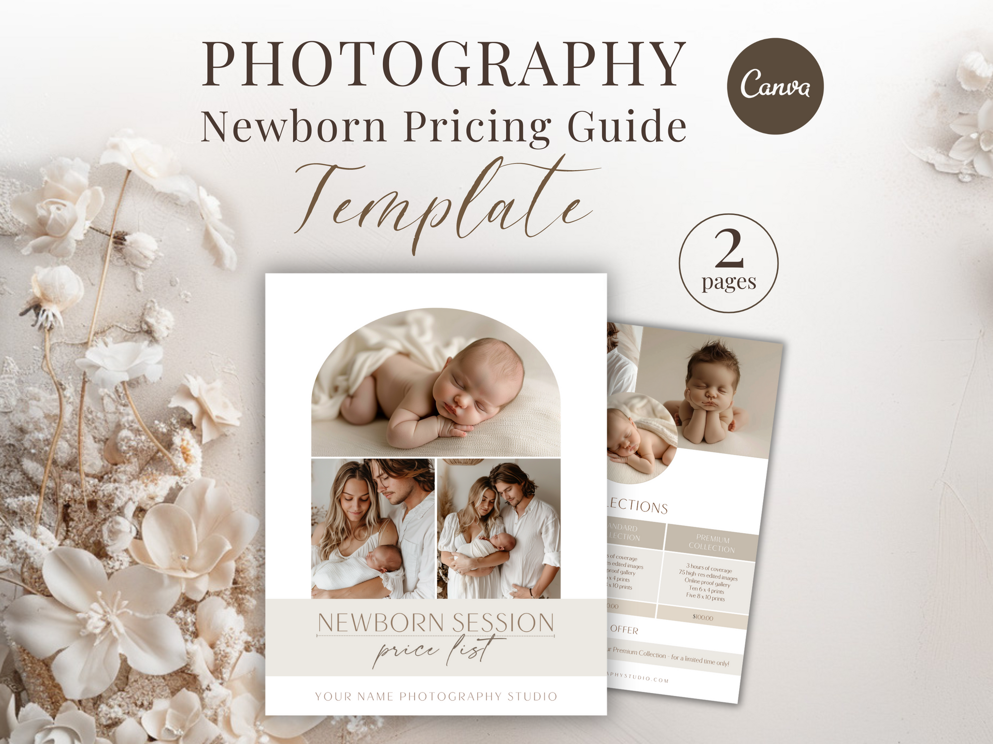 Newborn Pricing Guide for Canva - 2 Pages - Design 3