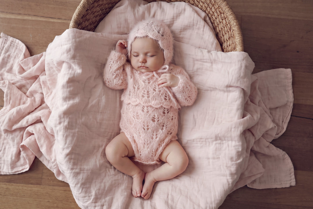 Primrose Knit Romper &amp; Bonnet Sets