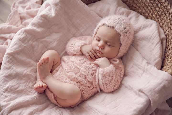Primrose Knit Romper &amp; Bonnet Sets