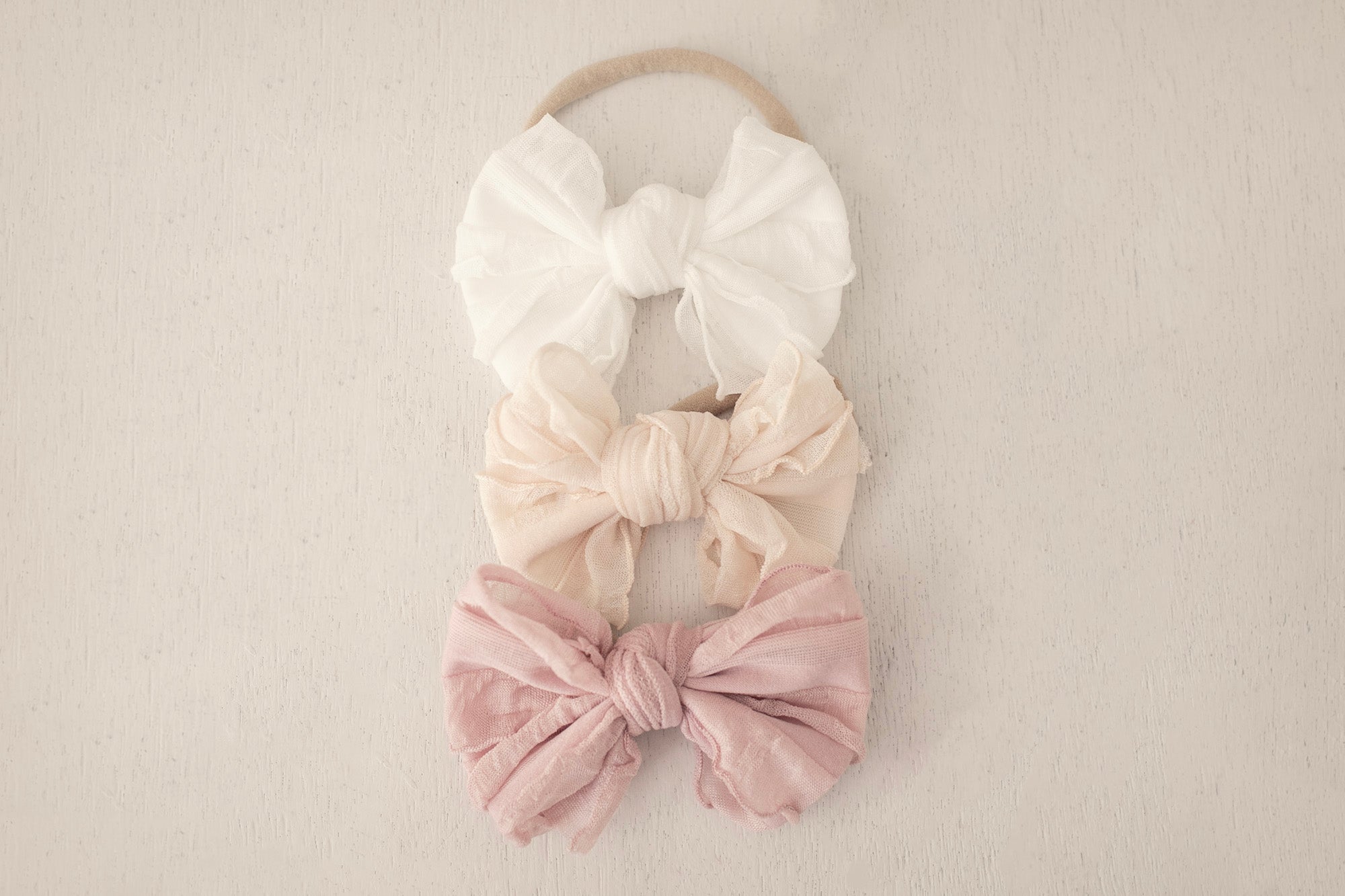 Crinkled Chiffon Bow Headbands