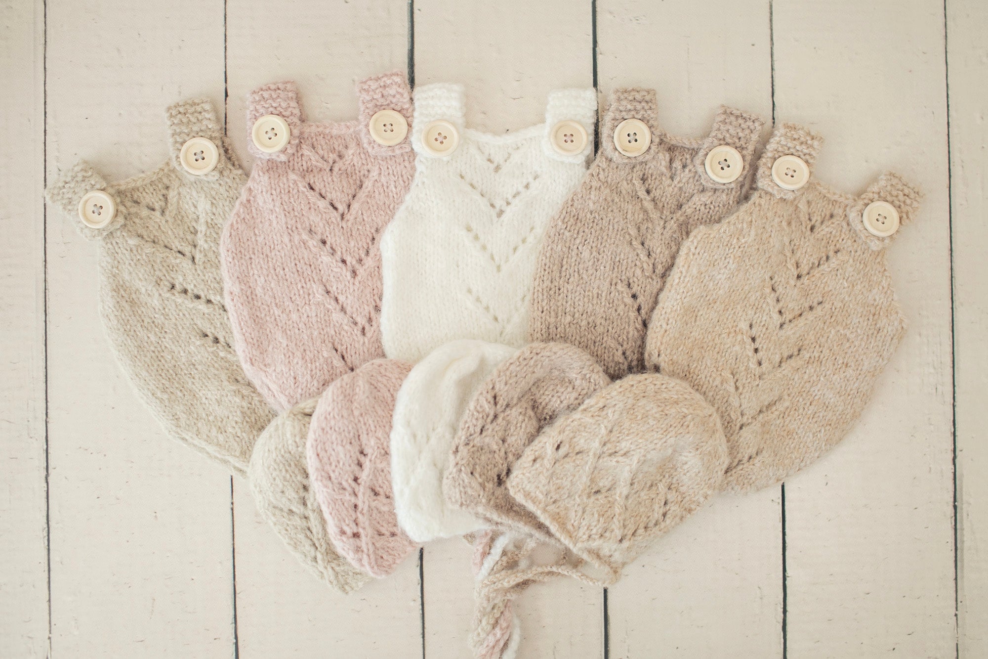 Charlie Knit Romper & Bonnet Sets