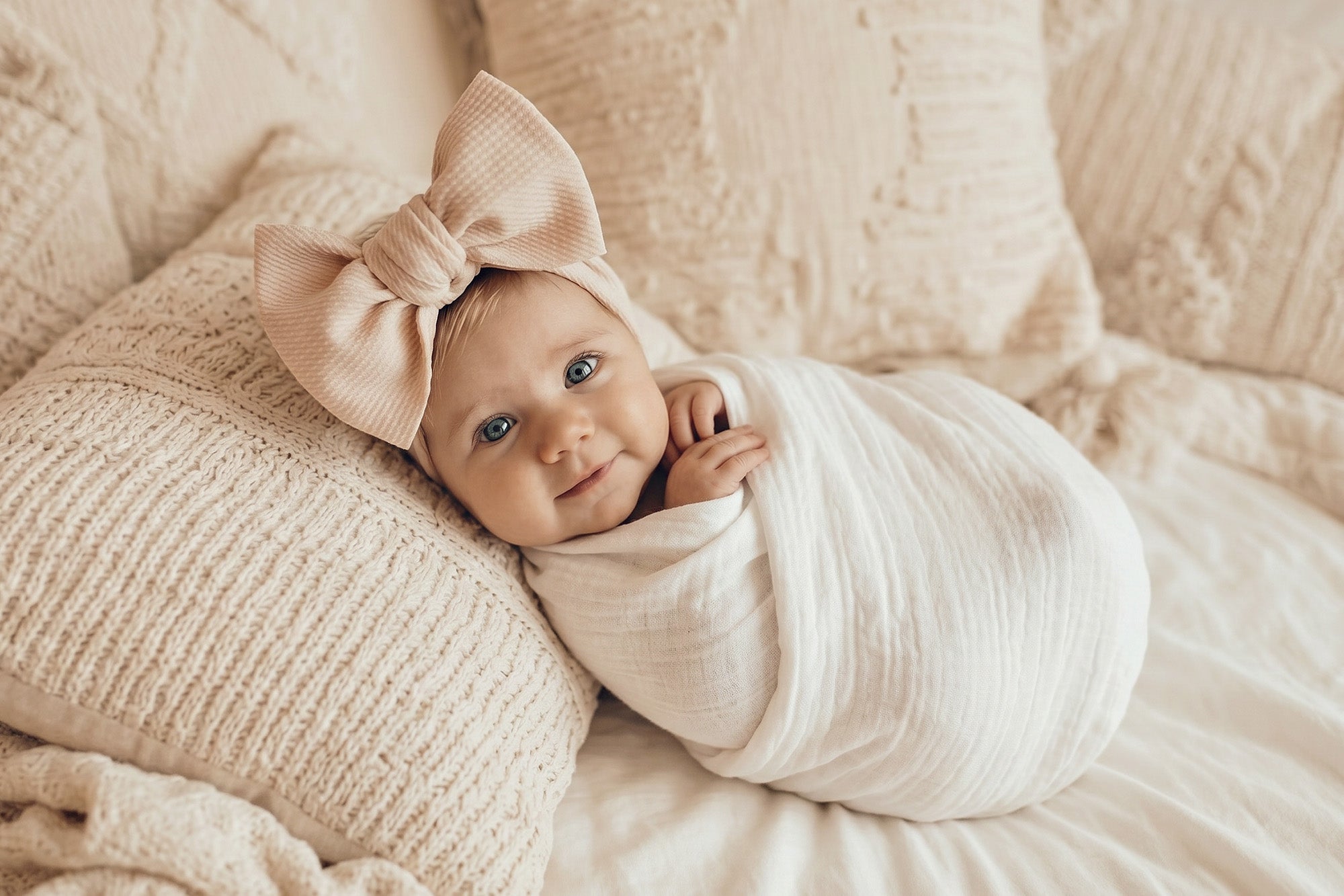 Waffle Oversized Bow Headband