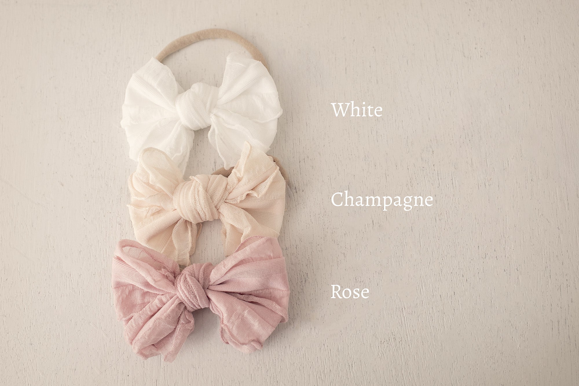 Crinkled Chiffon Bow Headbands