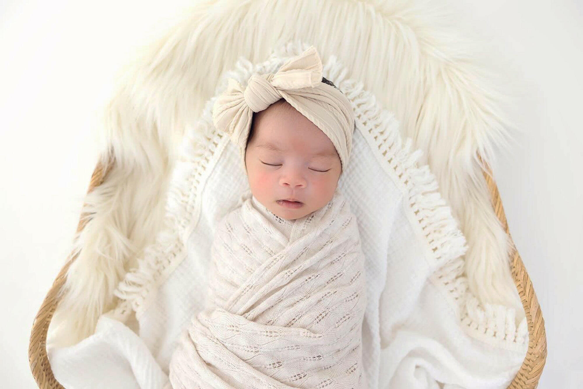 Boho Fabric Bow Headbands - Newborn Photography Props