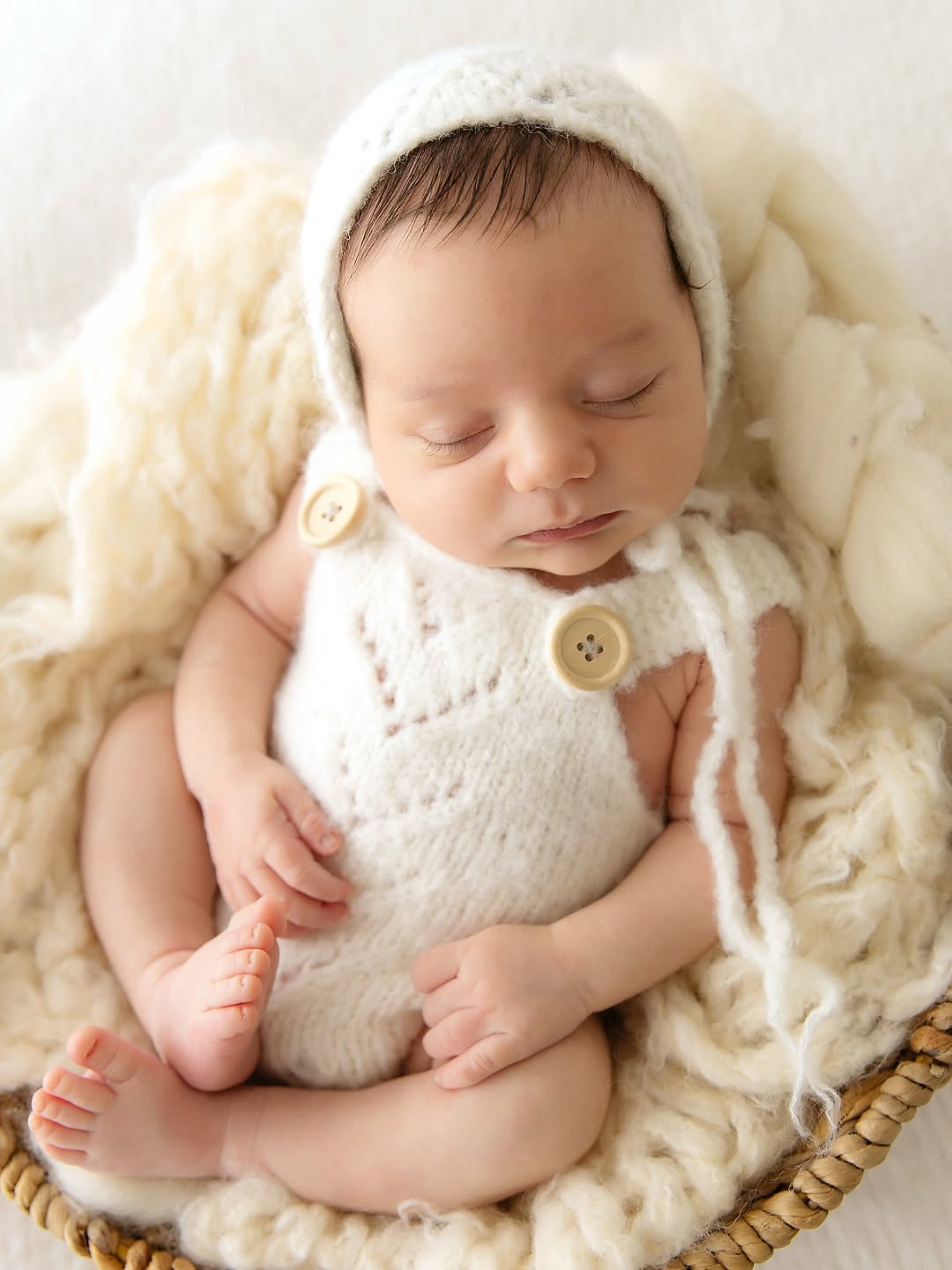 Charlie Knit Romper & Bonnet Sets