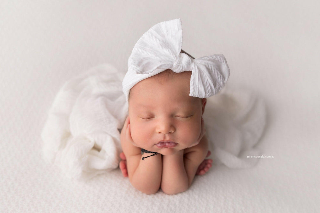 Boho Fabric Bow Headbands - Newborn Photography Props - Princess &amp; the Pea Props