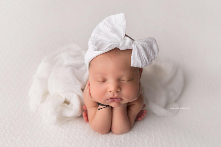 Boho Fabric Bow Headbands - Newborn Photography Props - Princess &amp; the Pea Props